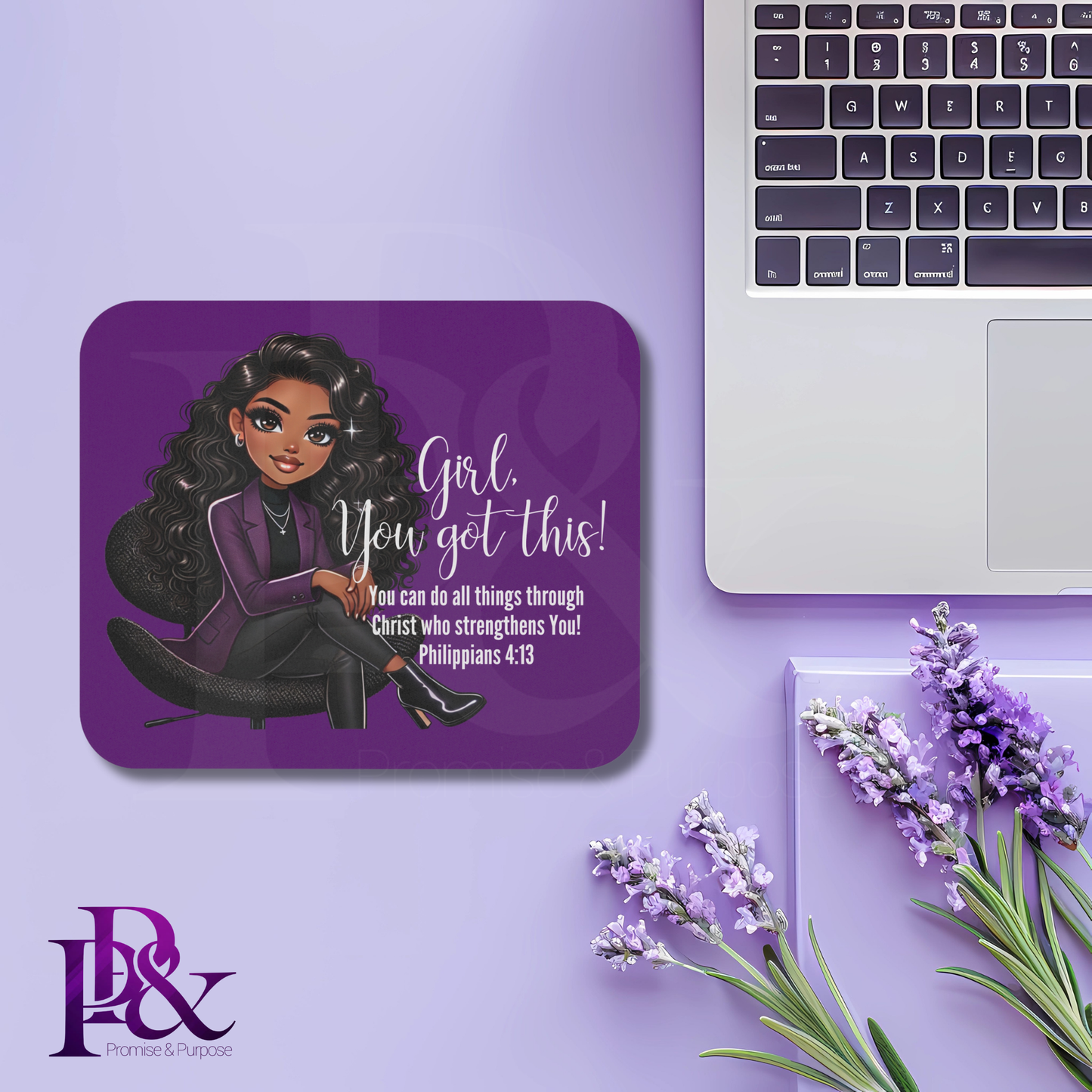 Girl, You Got This Purple Mouse Pad | Faith-Based Desk Decor | YGTW20P
