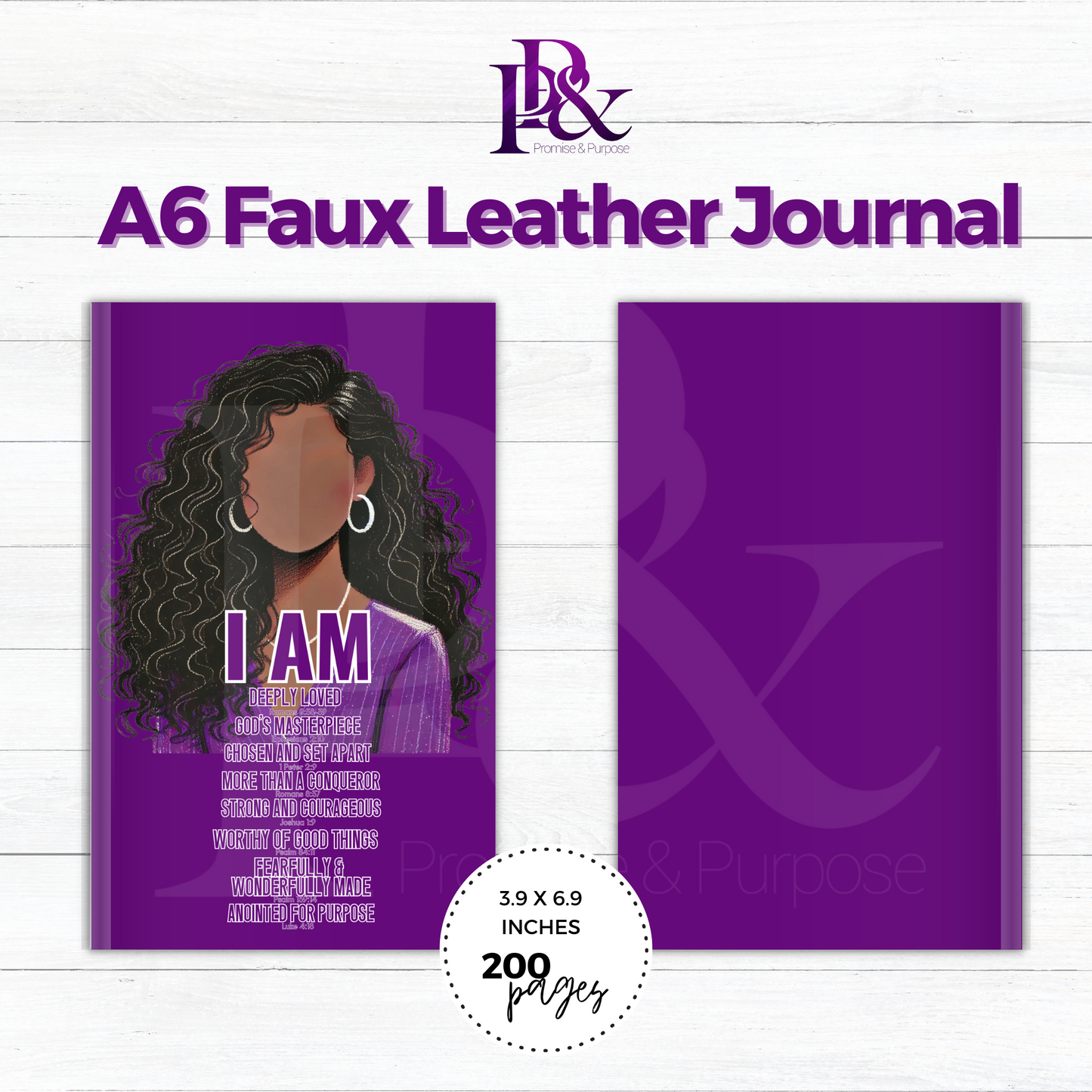 I am Scripture Purple A6 Faux Leather Journal | IAM09J