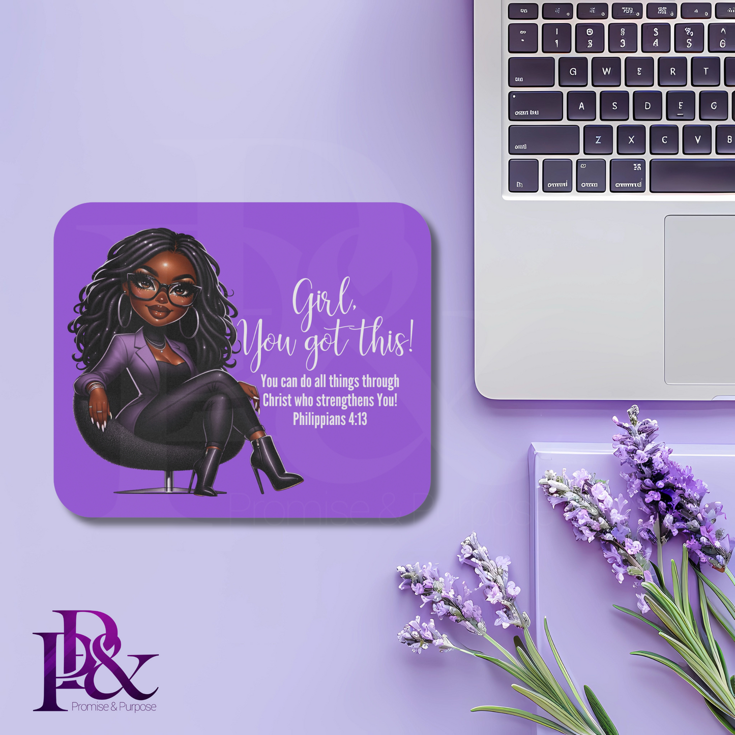 Girl, You Got This Amethyst Mouse Pad | Faith-Based Desk Decor | YGTW03A