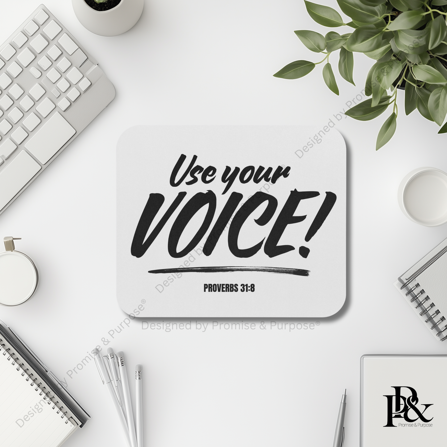 Use Your Voice Mousepad – Faith Office Desk Decor | VWP-002