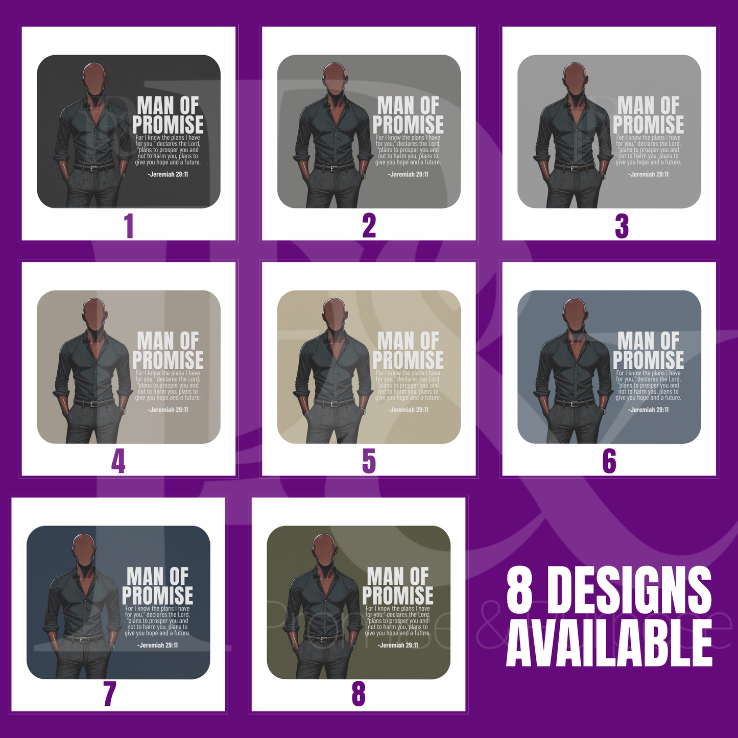 Men of Promise Mousepad – African American Men | Christian Desk Accessories | Faith-Based Gifts for Him | Stylish Office Decor