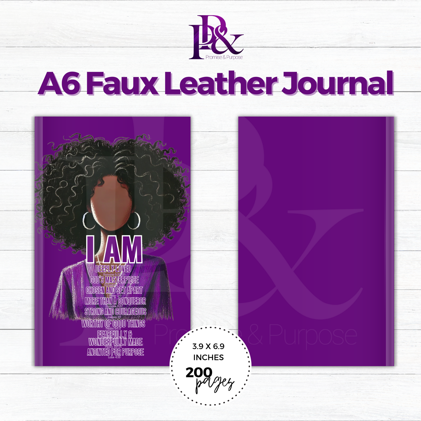 I am Scripture Purple A6 Faux Leather Journal | IAM01J