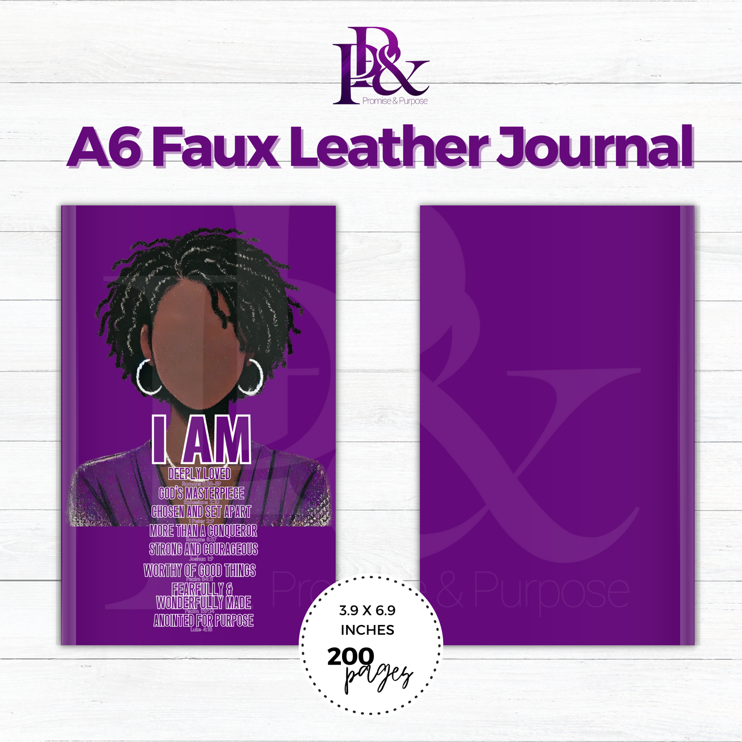 I am Scripture Purple A6 Faux Leather Journal | IAM03J