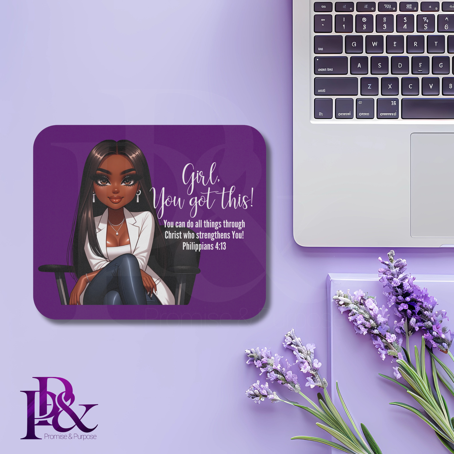 Girl, You Got This Purple Mouse Pad | Faith-Based Desk Decor | YGTW11P