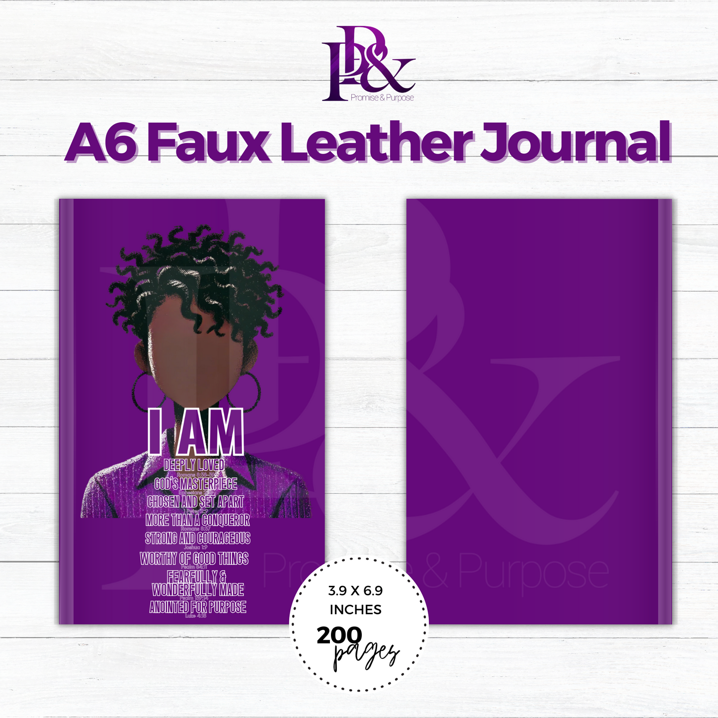 I am Scripture Purple A6 Faux Leather Journal | IAM05J