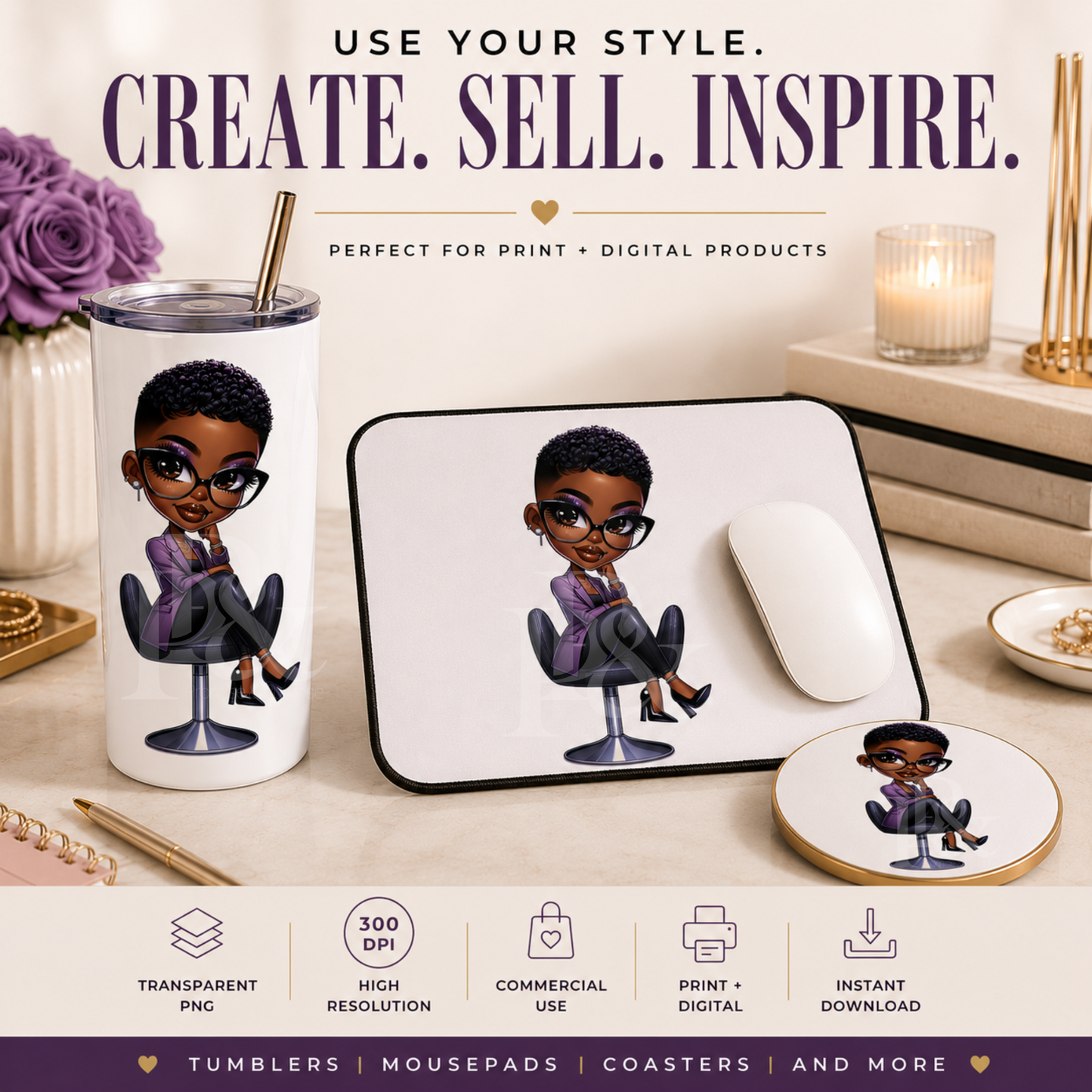 Black Business Women PNG Clipart - Print-Ready High Resolution | CB1