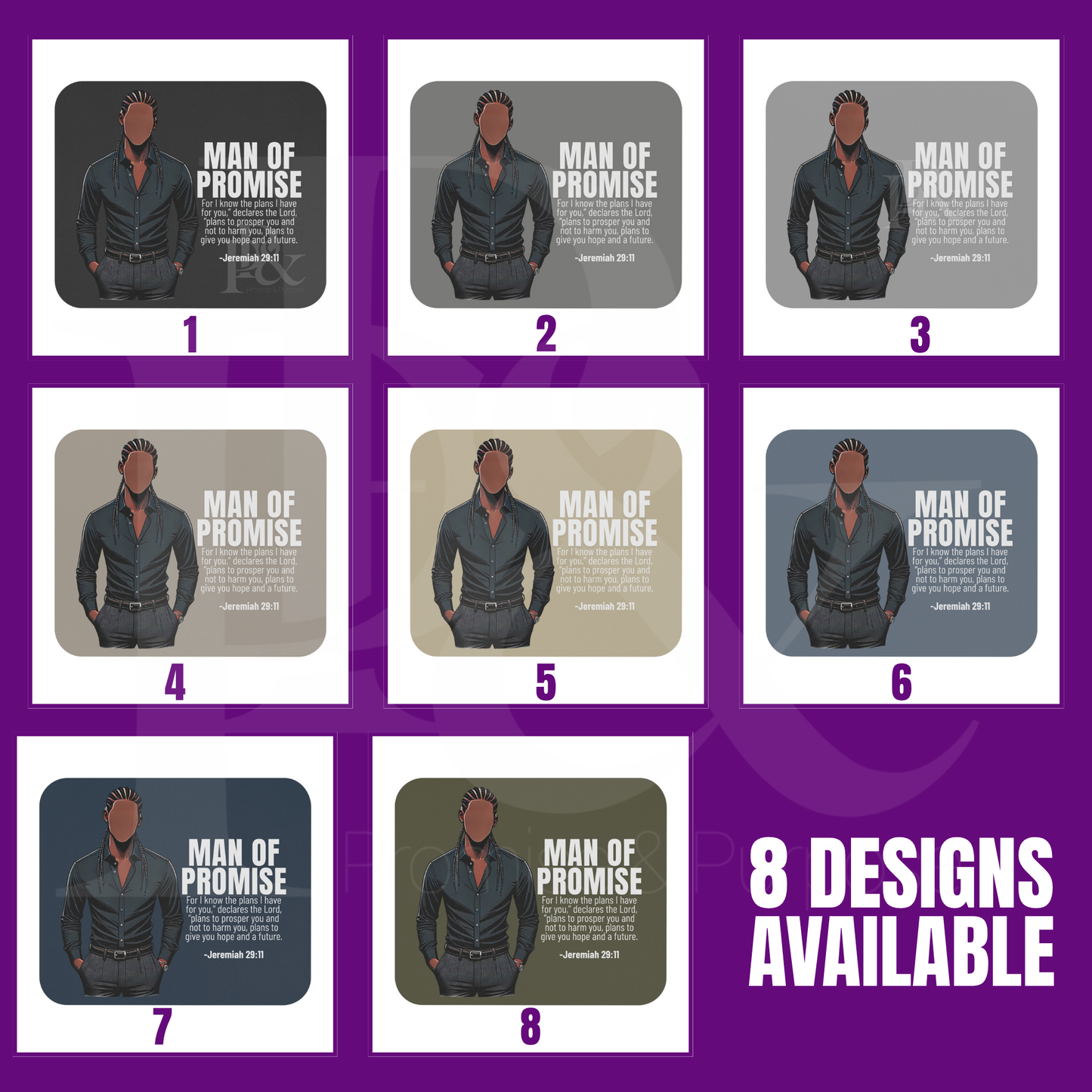Men of Promise Mousepad – African American Men - MOPBG05 | Christian Desk Accessories | Faith-Based Gifts for Him | Stylish Office Decor