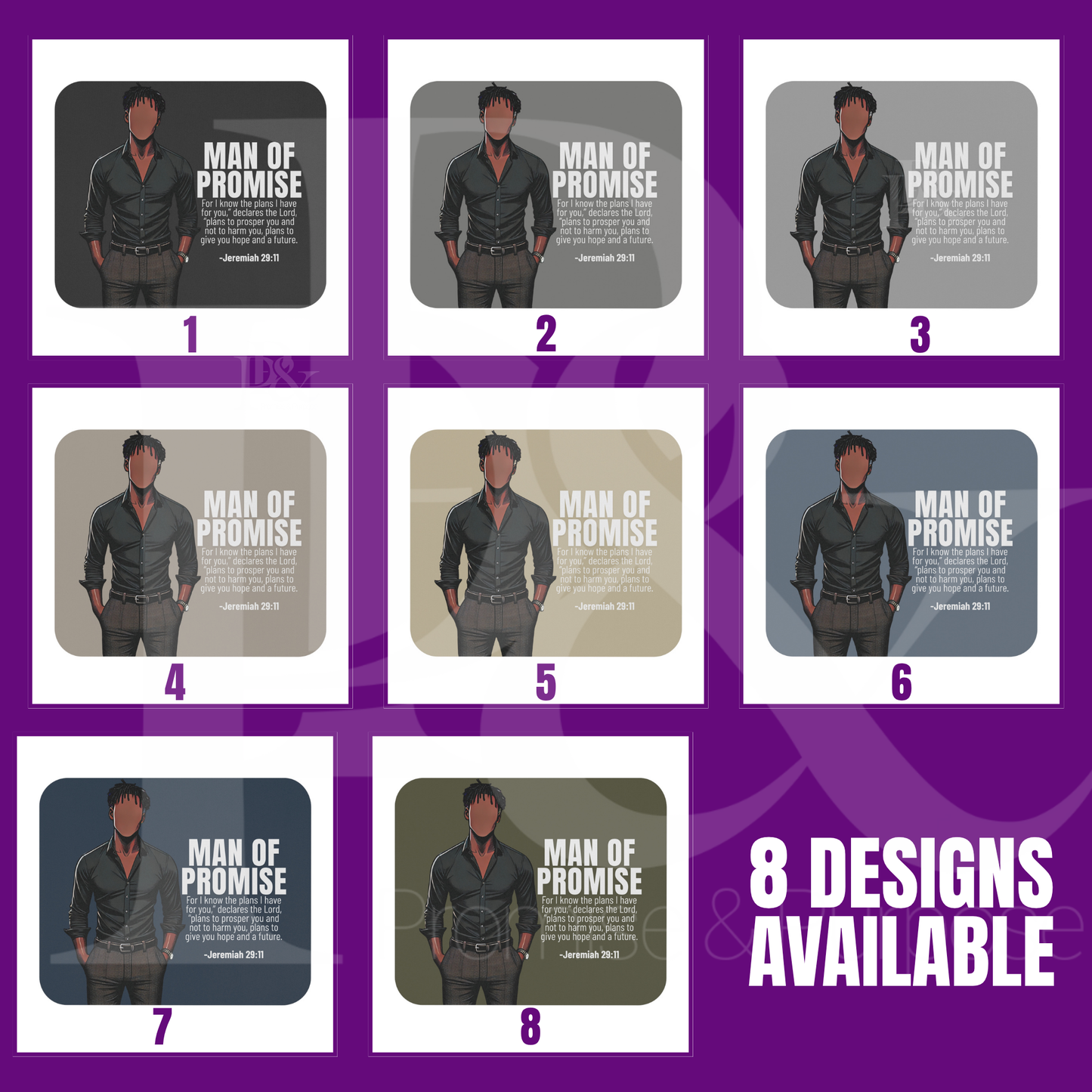 Men of Promise Mousepad – African American Men - MOPBG06 | Christian Desk Accessories | Faith-Based Gifts for Him | Stylish Office Decor