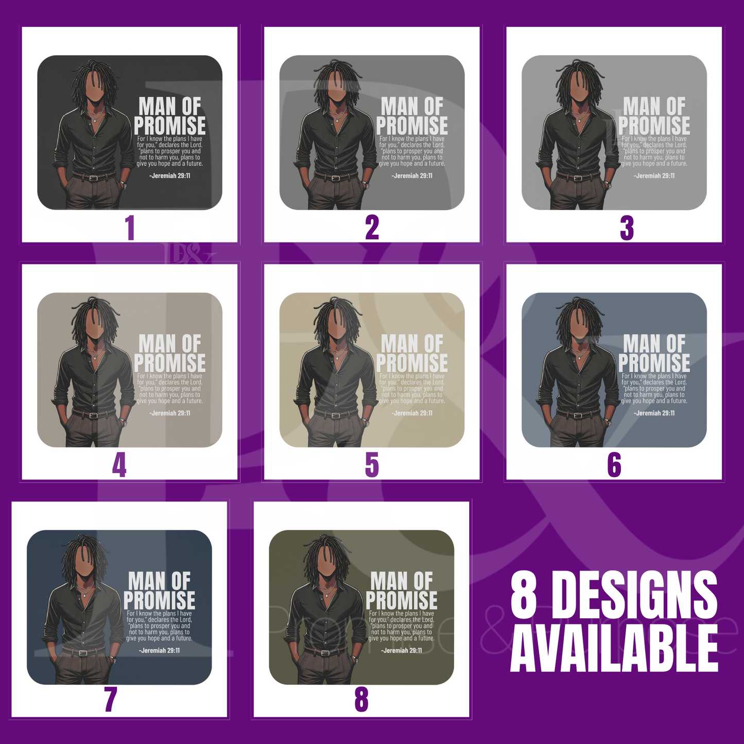 Men of Promise Mousepad – African American Men - MOPBG08 | Christian Desk Accessories | Faith-Based Gifts for Him | Stylish Office Decor