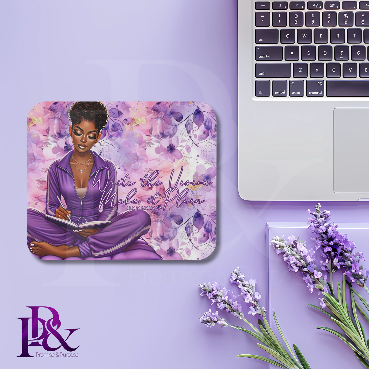 Inspired by the Word Collection – Write the Vision Mousepad | Scripture & Faith-Based Desk Decor | IS01