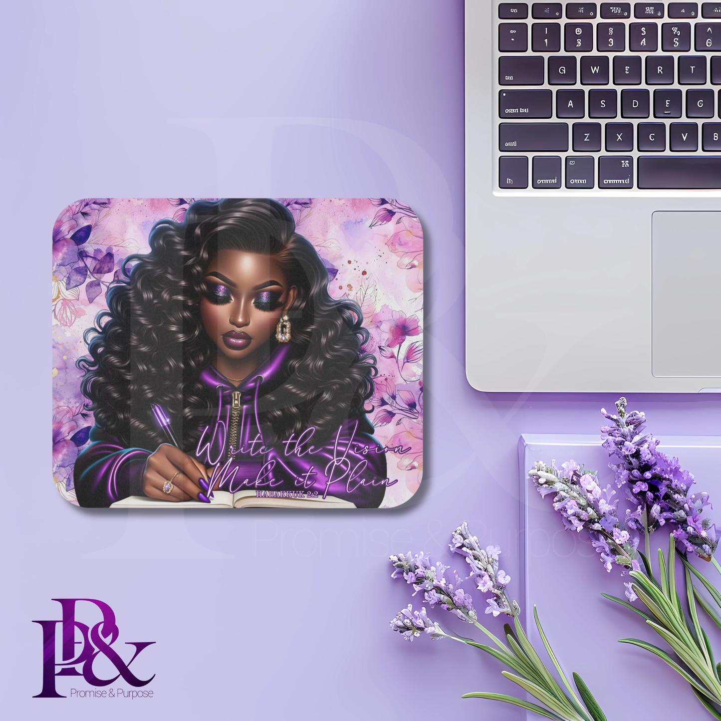 Inspired by the Word Collection – Write the Vision Mousepad | Scripture & Faith-Based Desk Decor | IS04