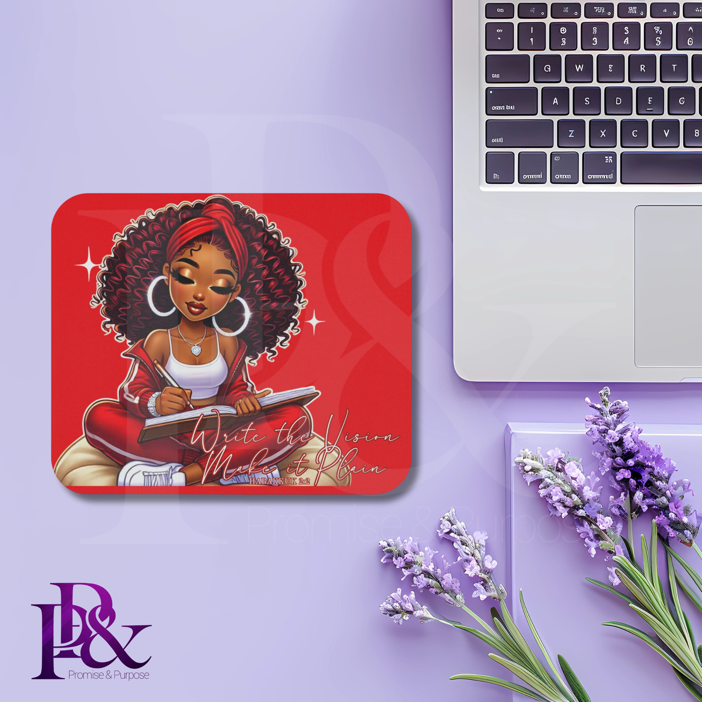 Inspired by the Word Collection – Write the Vision Mousepad | Scripture & Faith-Based Desk Decor | IS05
