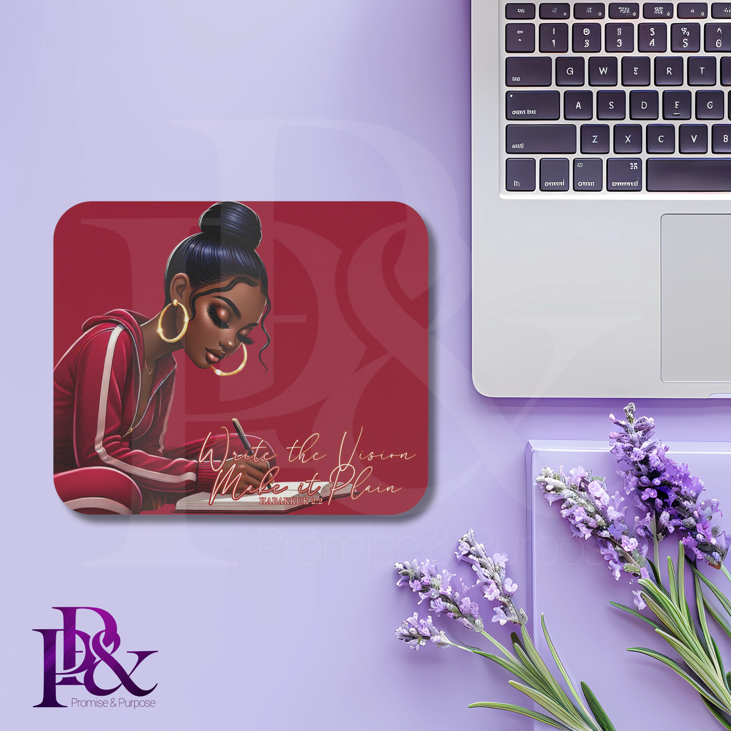 Inspired by the Word Collection – Write the Vision Mousepad | Scripture & Faith-Based Desk Decor | IS08