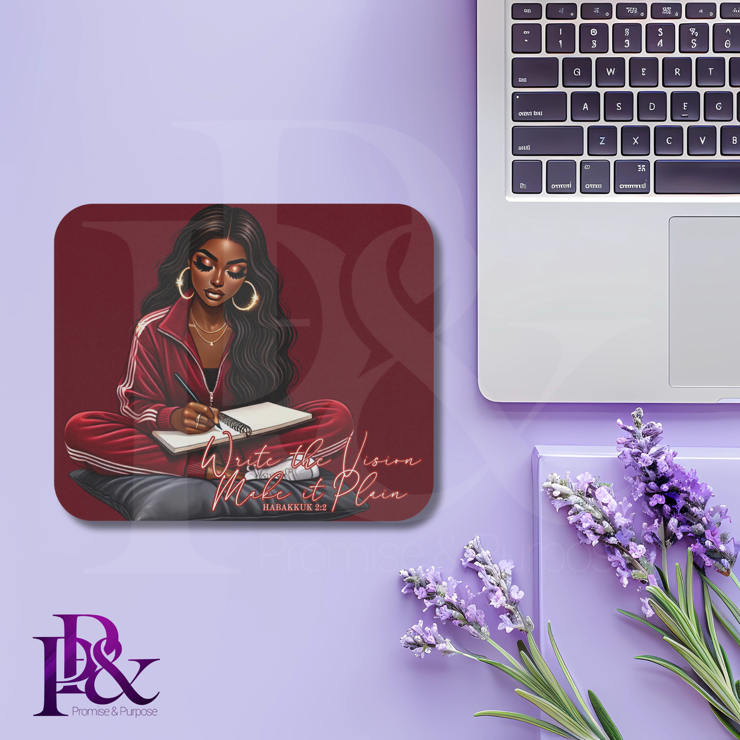 Inspired by the Word Collection – Write the Vision Mousepad | Scripture & Faith-Based Desk Decor | IS09