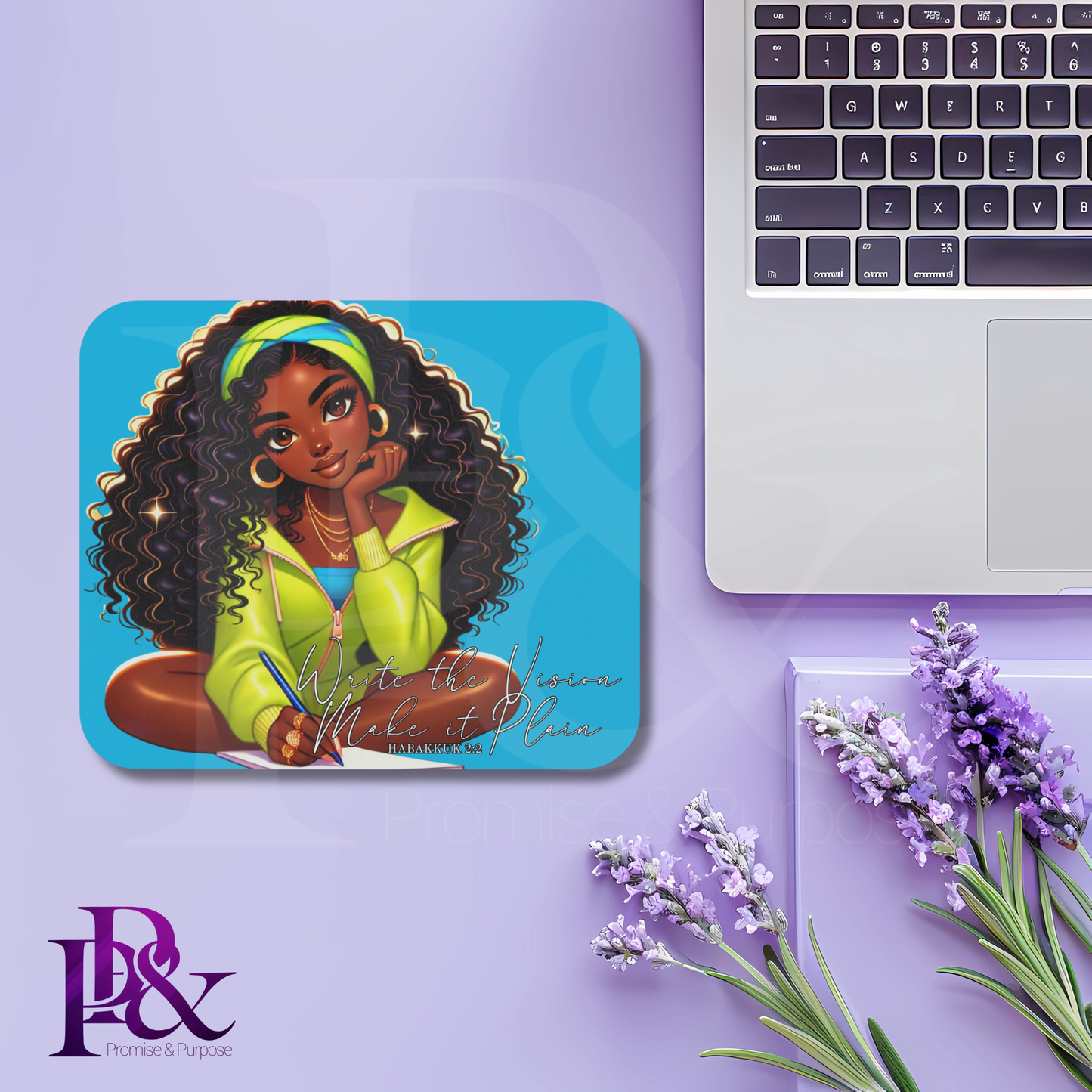 Inspired by the Word Collection – Write the Vision Mousepad | Scripture & Faith-Based Desk Decor | IS10