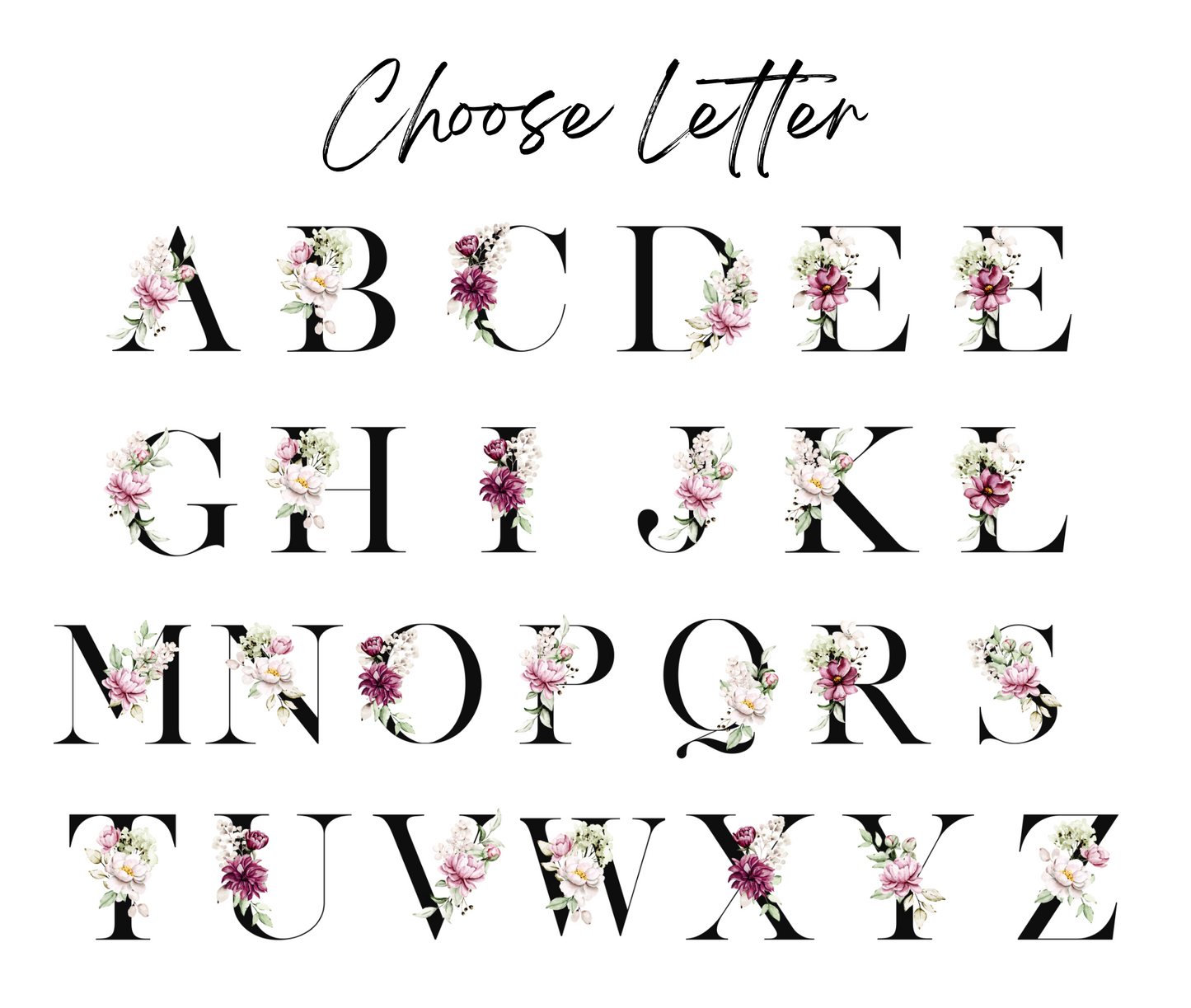 Christian Monogram Scripture Tumbler – Watercolor Floral Initial | 20oz