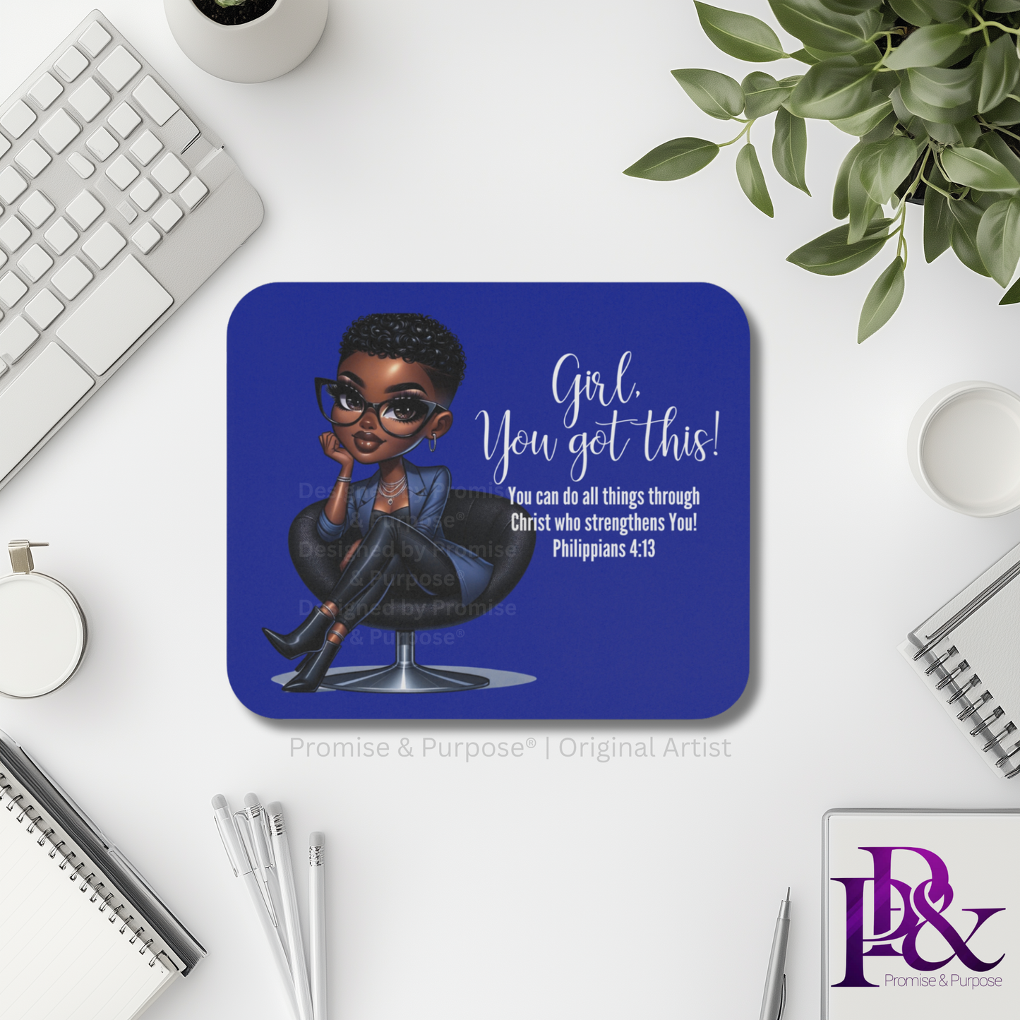 Girl You Got This™ mousepad by Promise & Purpose® featuring faith-inspired encouragement for women, perfect for office desks, home workspaces, and everyday motivation.