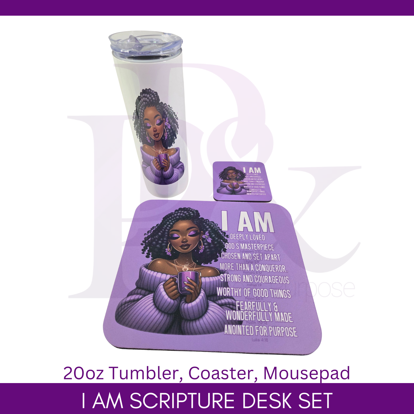 I Am Scripture Gift Set - Tumbler Mousepad & Tumbler | IAM13