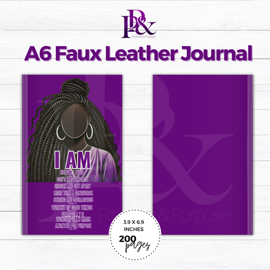 I am Scripture Purple A6 Faux Leather Journal | IAM07J
