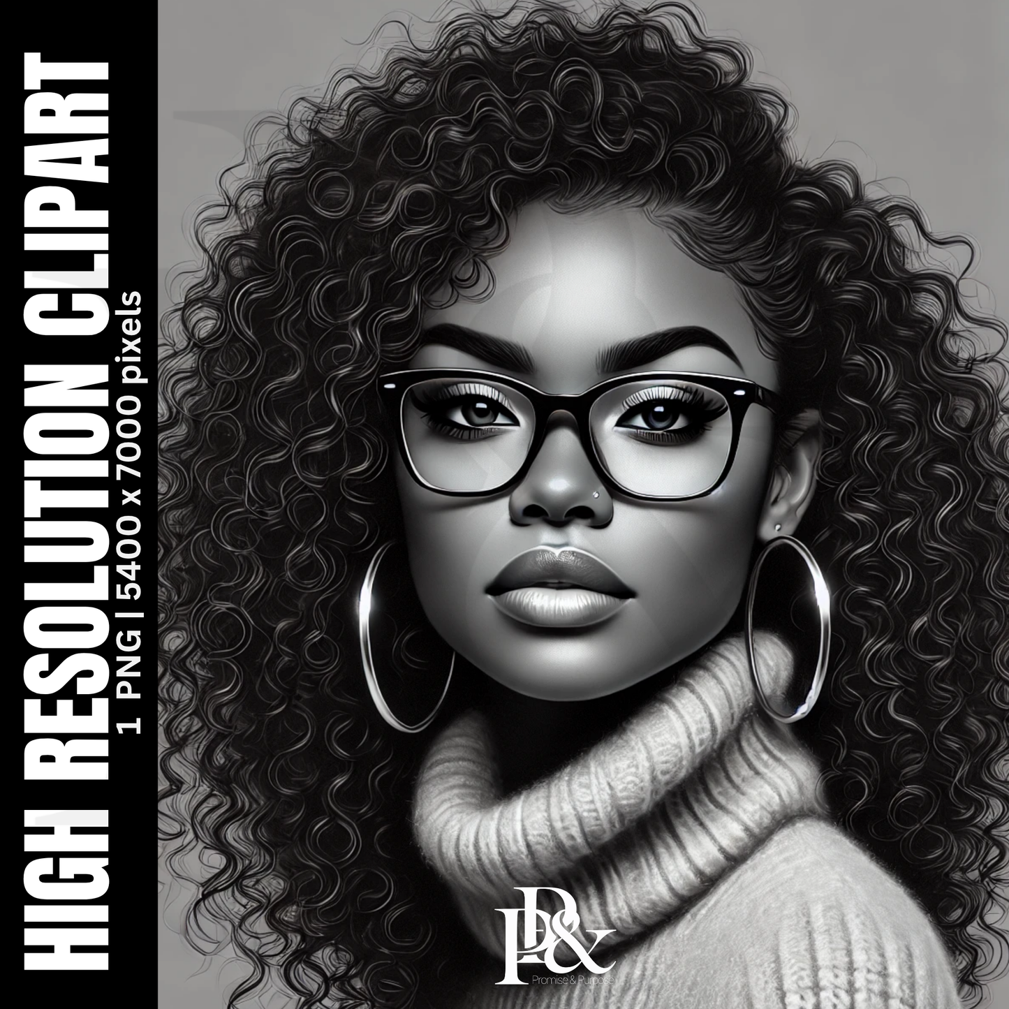 Poised with Purpose – Black Woman Clipart | PWP06