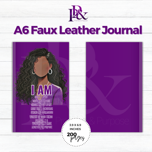 I am Scripture Purple A6 Faux Leather Journal | IAM09J