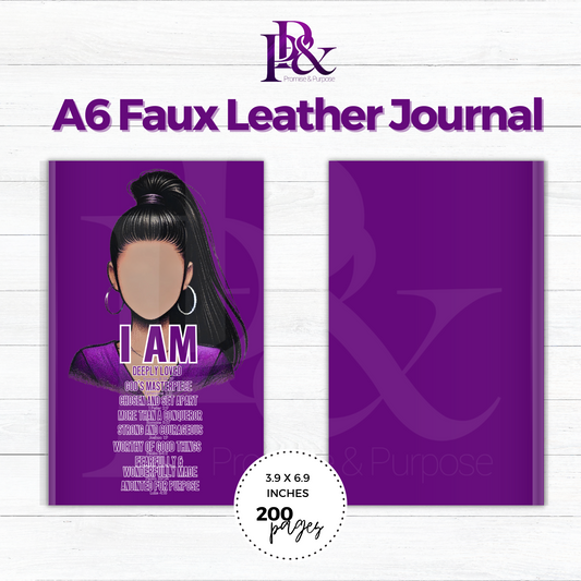 I am Scripture Purple A6 Faux Leather Journal | IAM11J