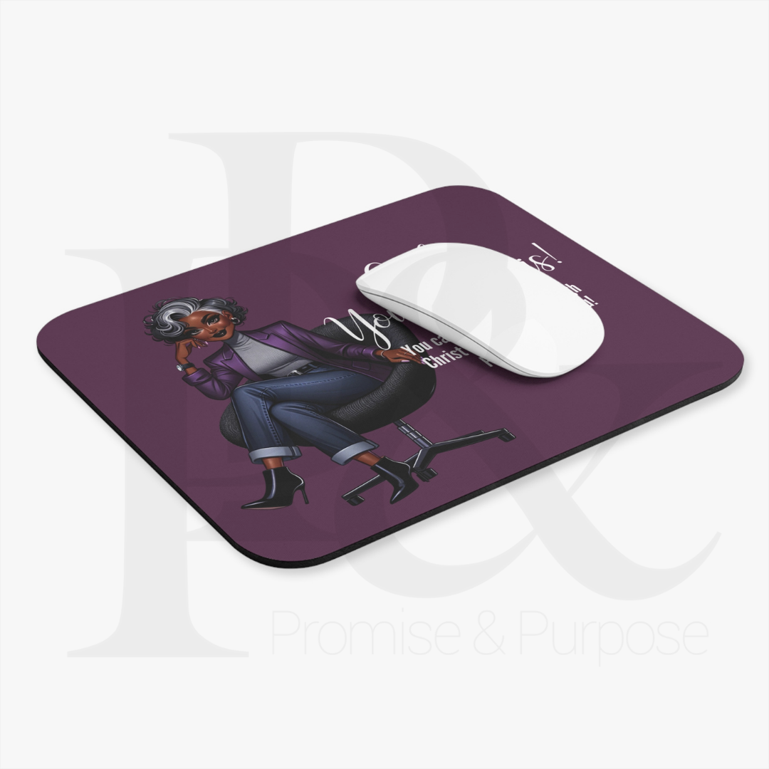 Girl You Got This Collection - Curly Salt & Pepper Mousepad- YGTW09PURP