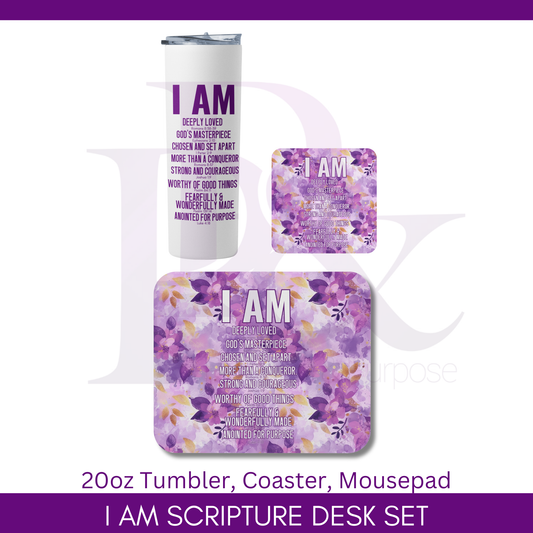 I am Scripture Purple Text Desk Gift Set | IAMTXT01