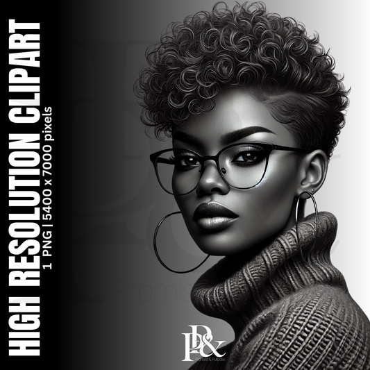 Poised with Purpose – Black Woman Clipart | PWP07