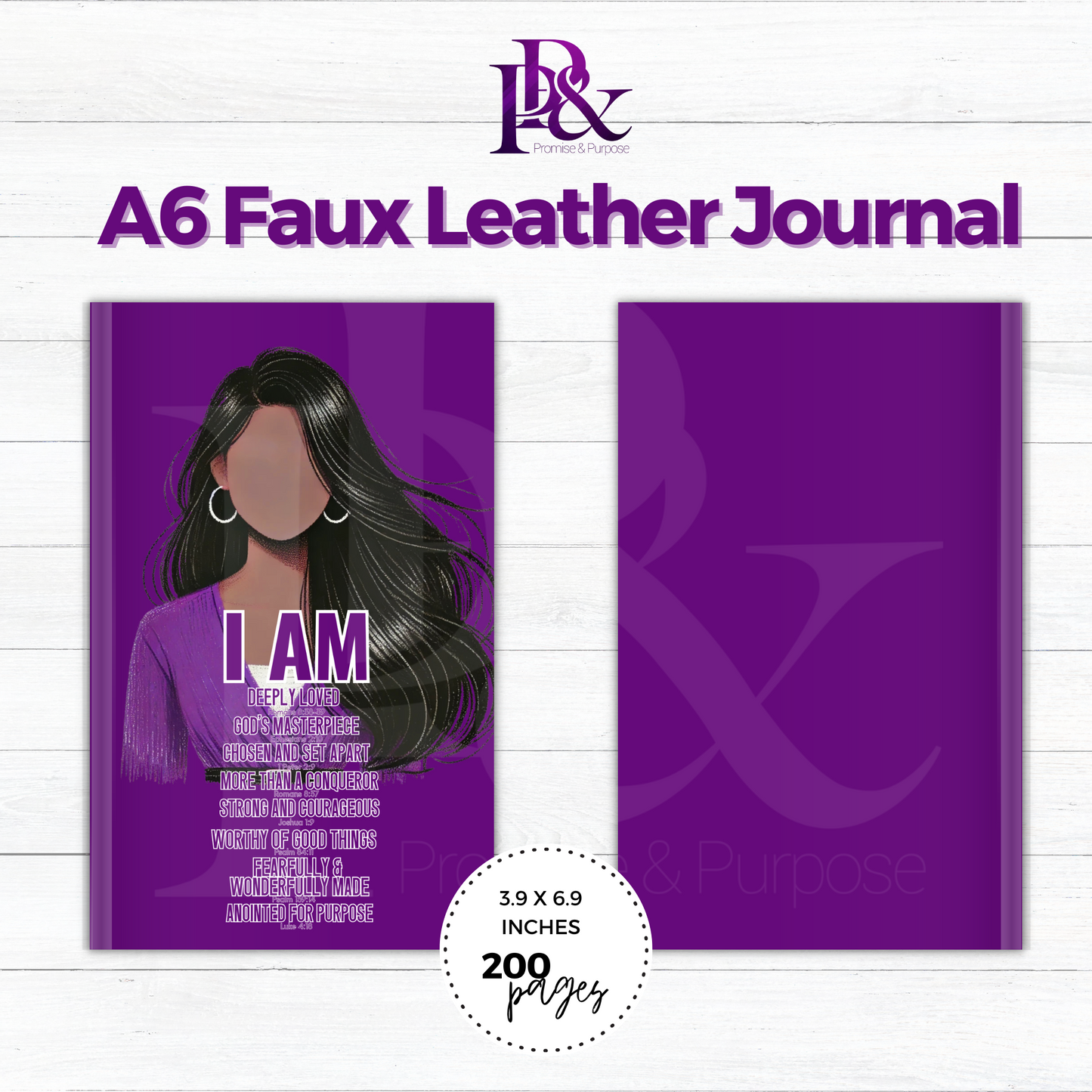 I am Scripture Purple A6 Faux Leather Journal | IAM10J