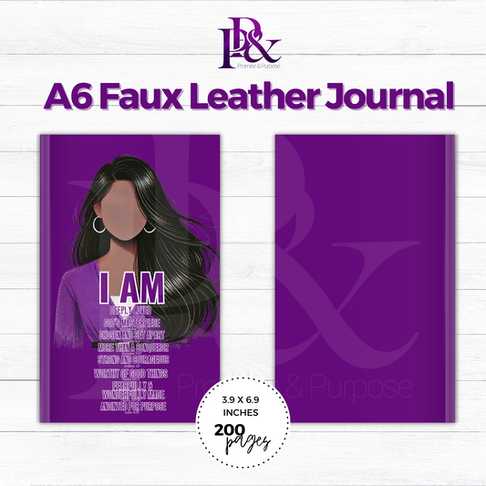 I am Scripture Purple A6 Faux Leather Journal | IAM10J