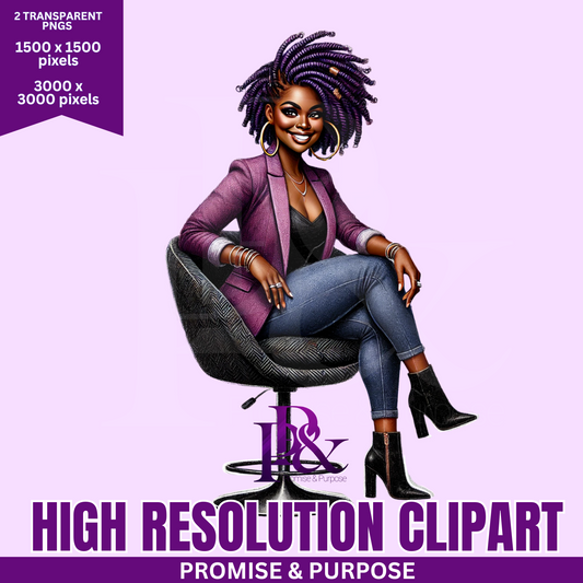Black Business Women Clipart - Print-Ready High Resolution - BWCA14