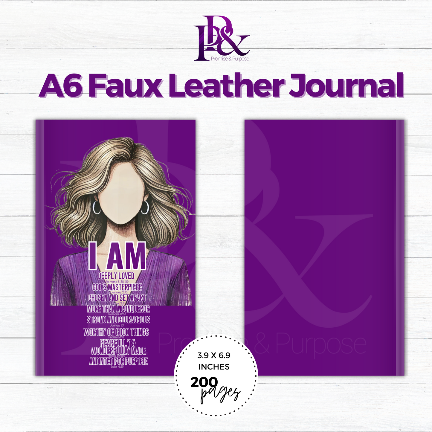 I am Scripture Purple A6 Faux Leather Journal | IAM12J