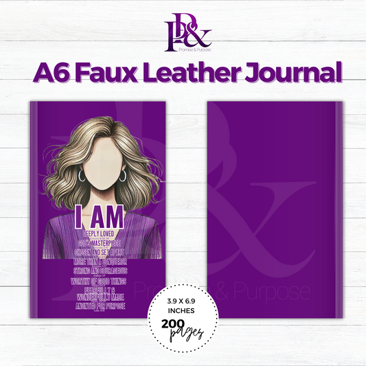 I am Scripture Purple A6 Faux Leather Journal | IAM12J