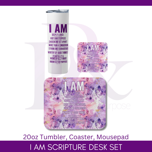 I am Scripture Purple Text Desk Gift Set | IAMTXT02