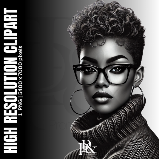 Poised with Purpose – Black Woman Clipart | PWP08