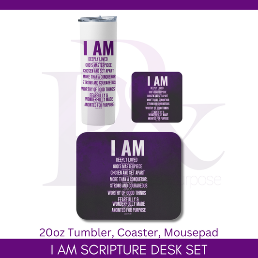 I am Scripture Purple Text Desk Gift Set | IAMTXT03