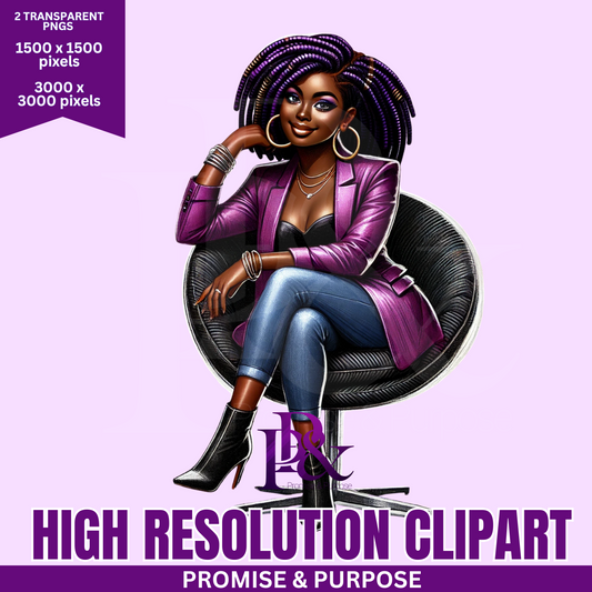 Black Business Women Clipart - Print-Ready High Resolution - BWCA15