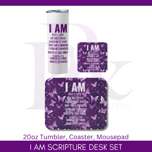 I am Scripture Purple Text Desk Gift Set | IAMTXT04