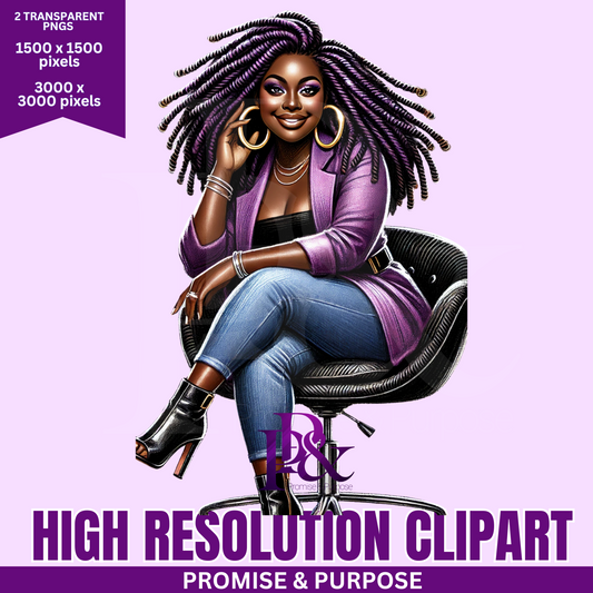 Black Business Women Clipart - Print-Ready High Resolution - BWCA16