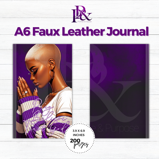 Pray Believe Trust God Purple A6 Faux Leather Journal | PBTGW17