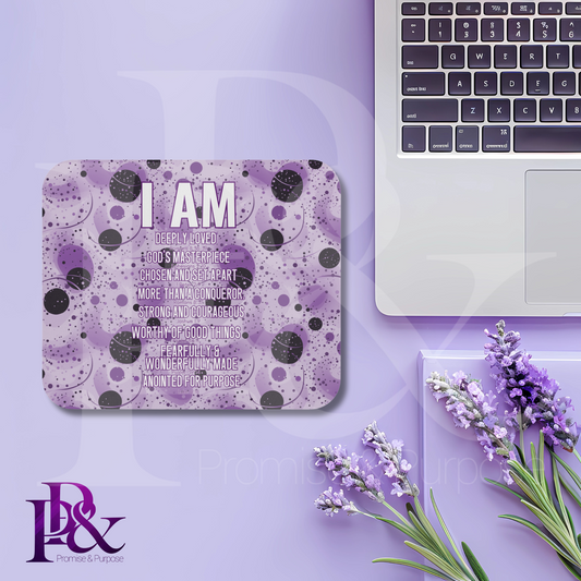 I am Scripture Text Mouse Pad | Faith-Based Desk Decor | IAMTXT05