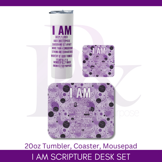 I am Scripture Purple Text Desk Gift Set | IAMTXT05