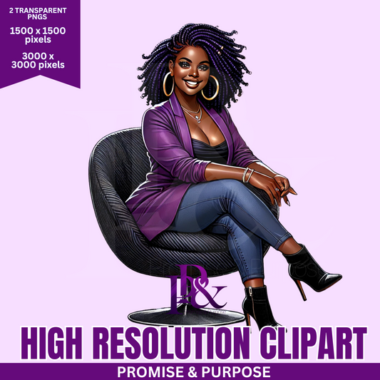 Black Business Women Clipart - Print-Ready High Resolution - BWCA18