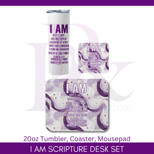 I am Scripture Purple Text Desk Gift Set | IAMTXT06