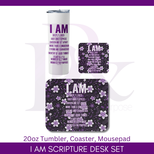 I am Scripture Purple Text Desk Gift Set | IAMTXT07