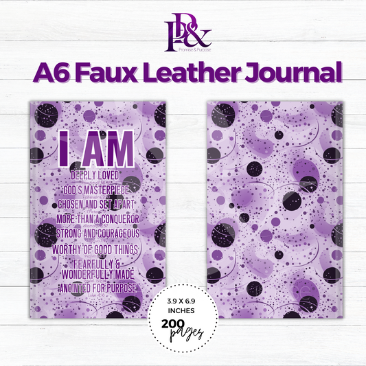I am Scripture Purple A6 Faux Leather Journal | IAMTXT05J