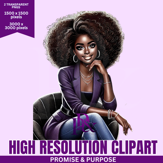 Black Business Women Clipart - Print-Ready High Resolution - BWCA01