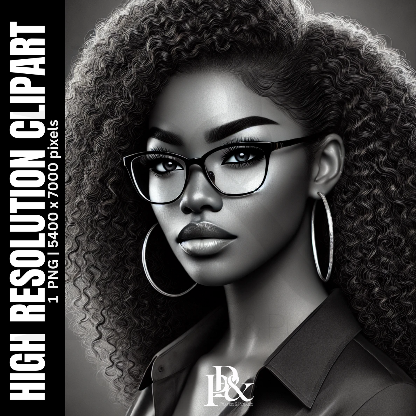 Poised with Purpose – Black Woman Clipart | PWP01