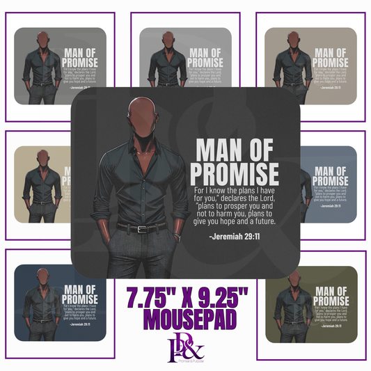 Men of Promise Mousepad – African American Men | Christian Desk Accessories | Faith-Based Gifts for Him | Stylish Office Decor